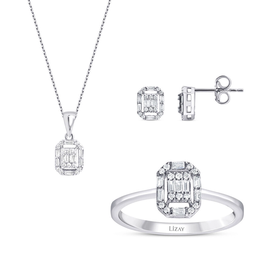 0.61 Karat Pırlanta Baget Set - 1