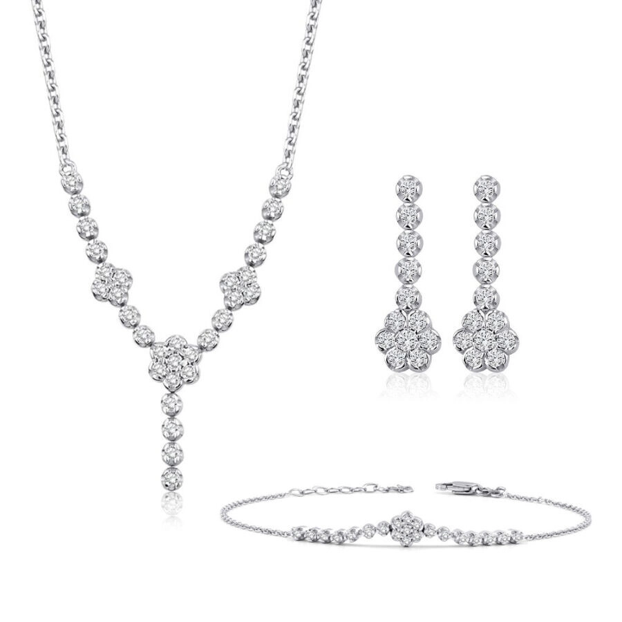 0.56 Karat Pırlanta Çiçek Trend Set - 1