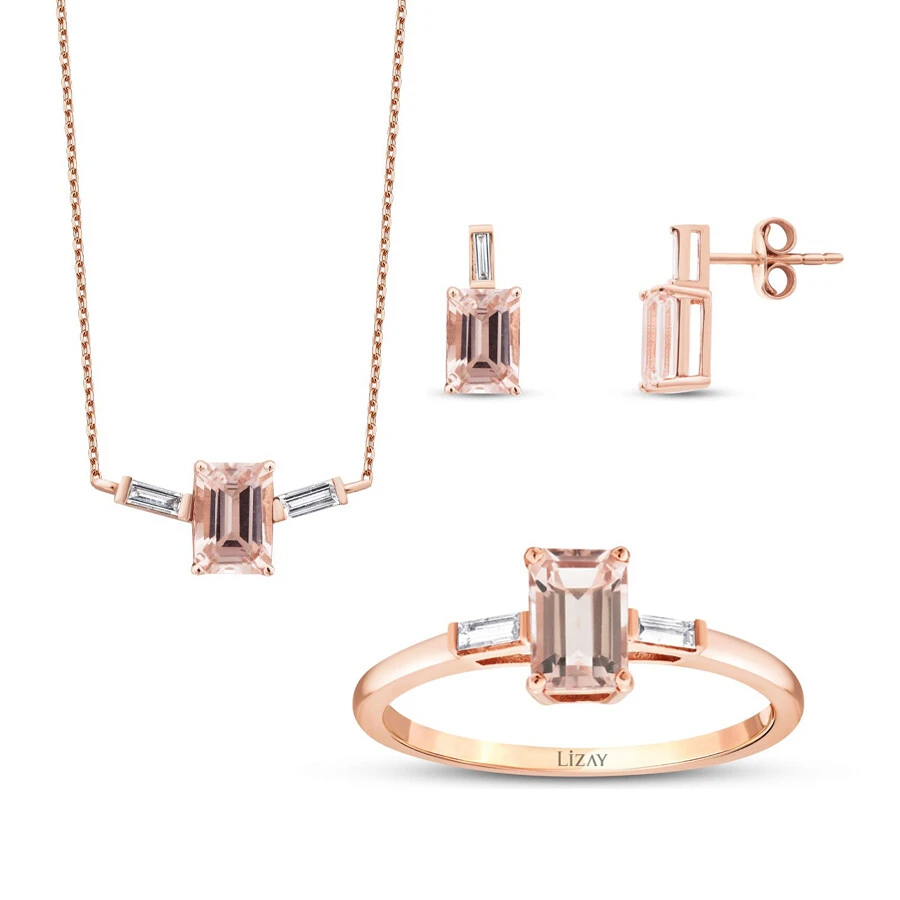 2.65 Karat Pırlanta Morganit Set - 1