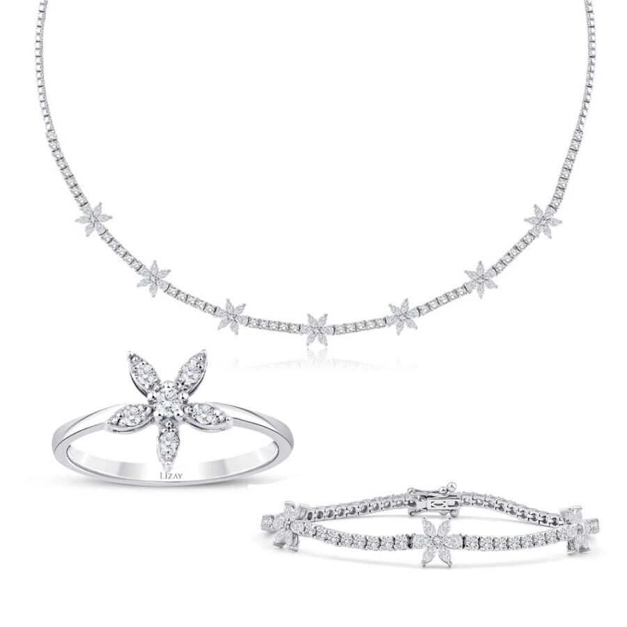 8.71 Karat Pırlanta Çiçek Set - 1