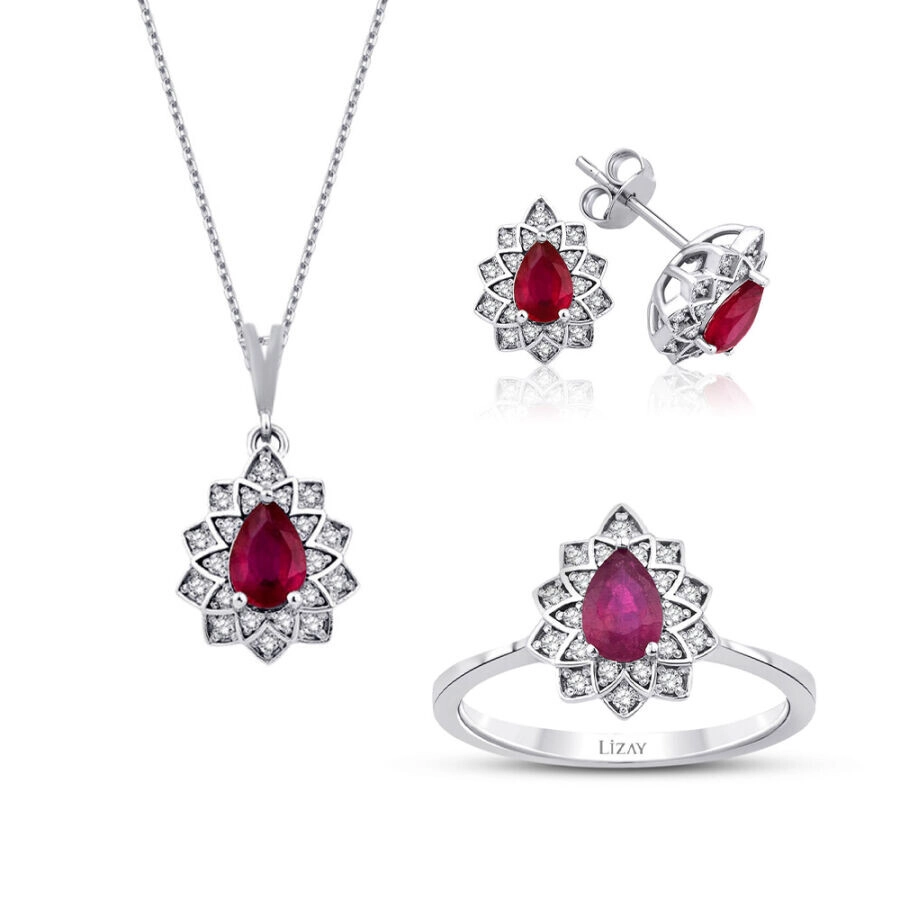 2.93 Karat Pırlanta Yakut Set - 1