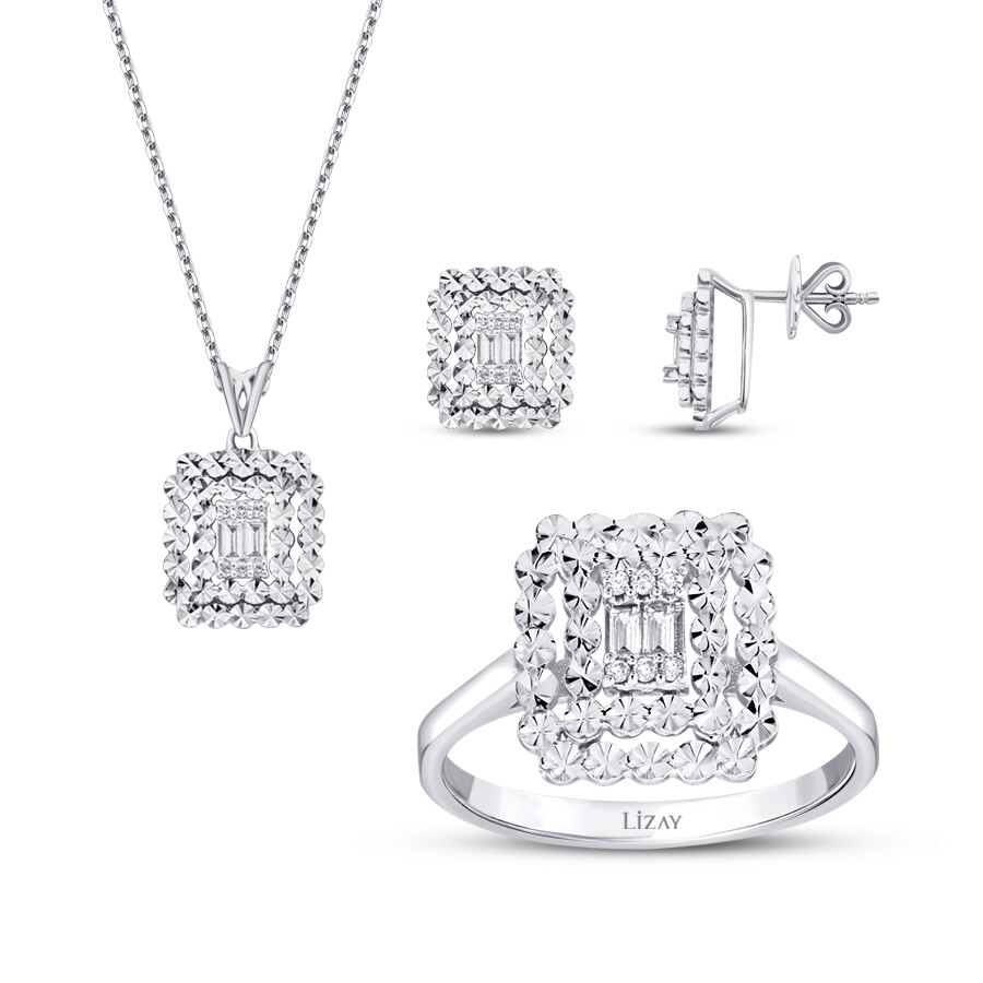 0.35 Karat Pırlanta Baget Set - 1