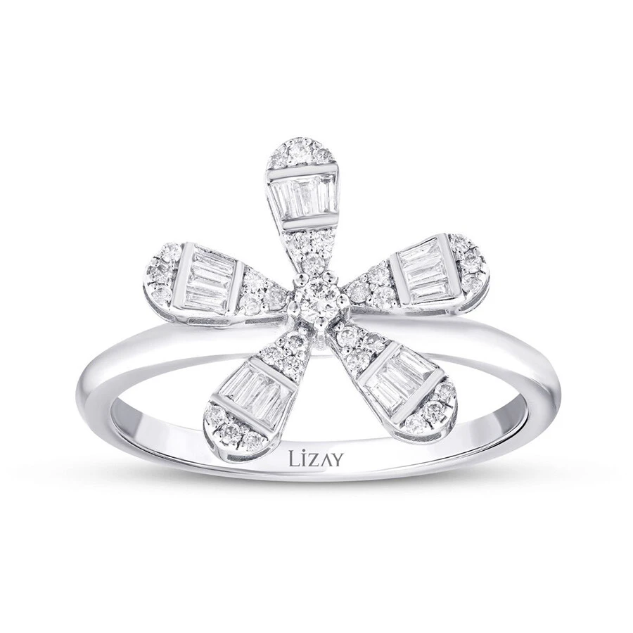 0.96 Karat Pırlanta Baget Çiçek Set - 4