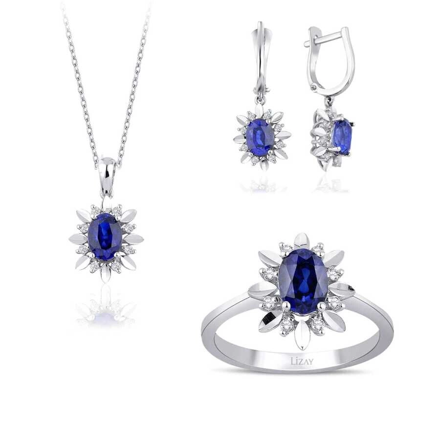 4.01 Karat Pırlanta Safir Set - 1