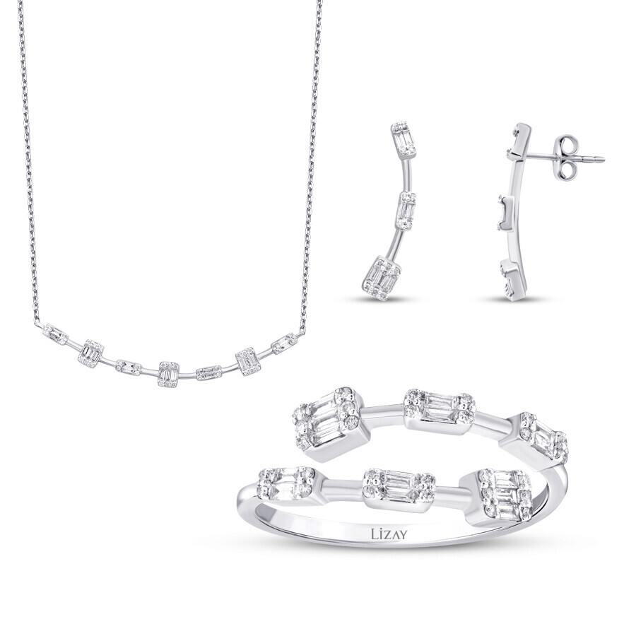 0.81 Karat Pırlanta Baget Set - 1