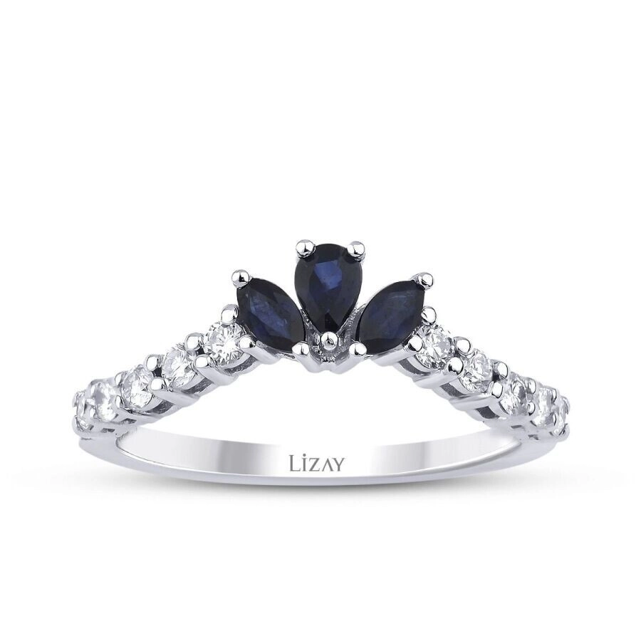 2.86 Karat Pırlanta Safir Lotus Set - 3