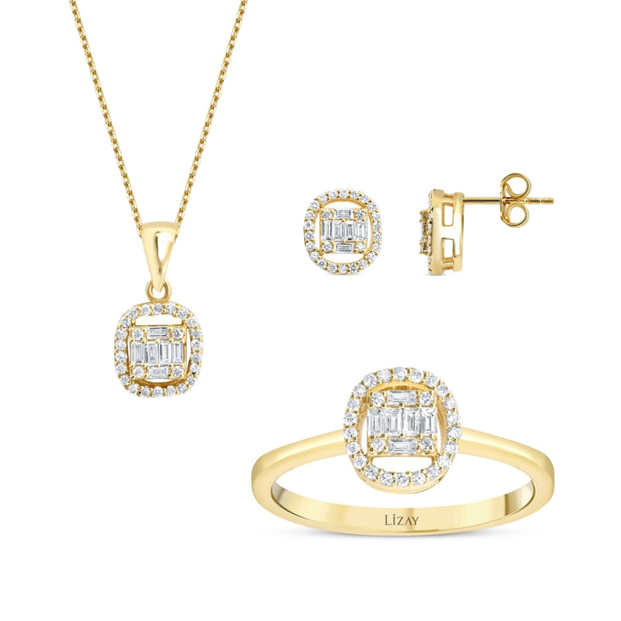 0.66 Karat Pırlanta Baget Set - 1