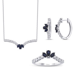 2.86 Karat Pırlanta Safir Lotus Set