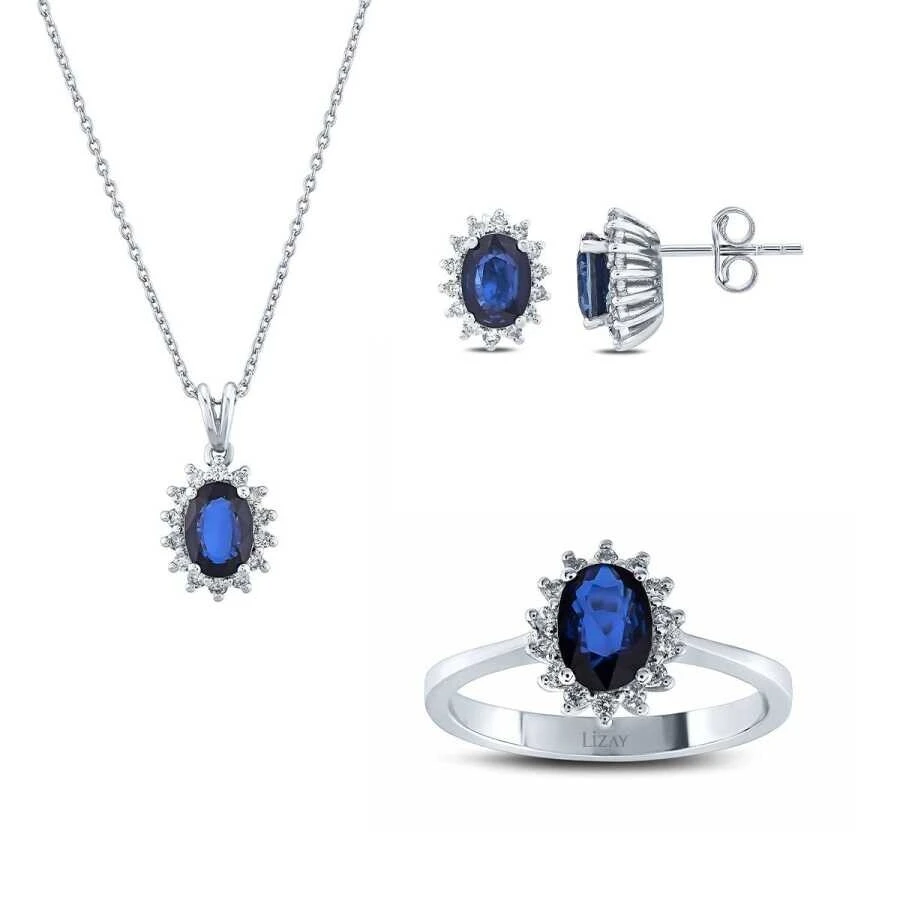 4.53 Karat Pırlanta Safir Set - 1