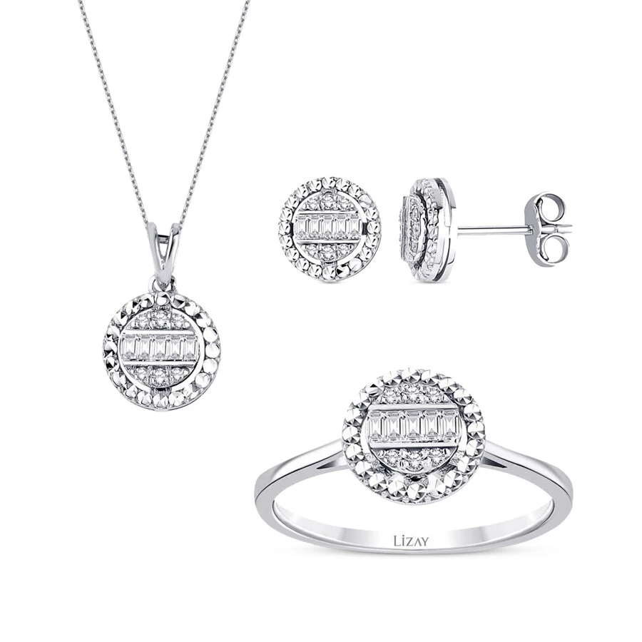 0.39 Karat Pırlanta Baget Set - 1