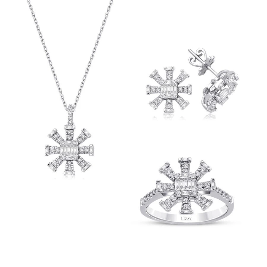 0.97 Karat Pırlanta Baget Set - 1