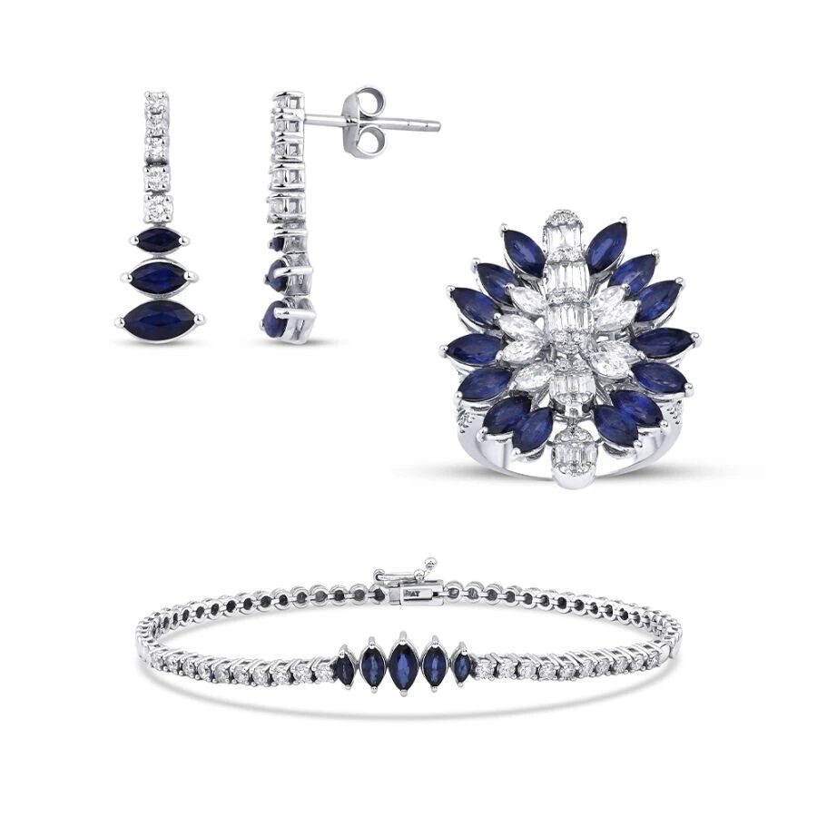 8.26 Karat Pırlantalı Safir Set - 1