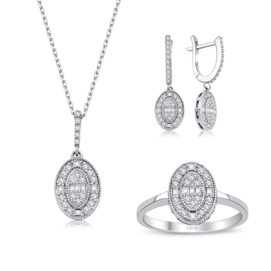 0.87 Karat Pırlanta Baget Set - 1