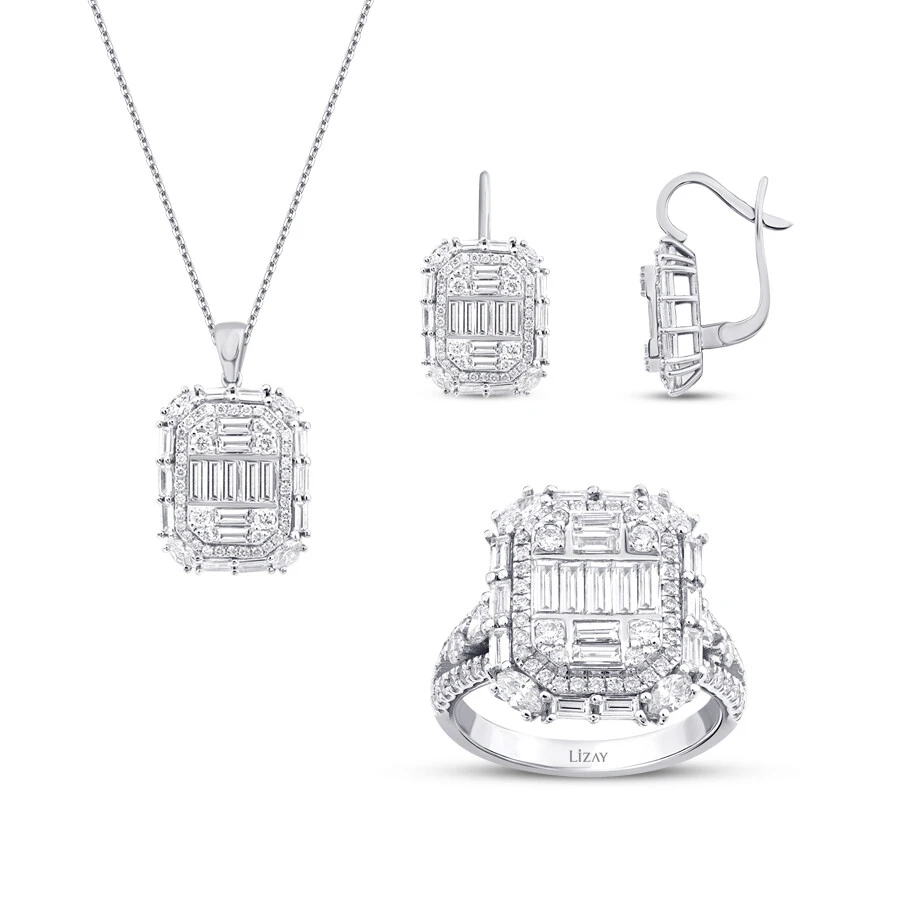 5.90 Karat Pırlanta Baget Set - 1
