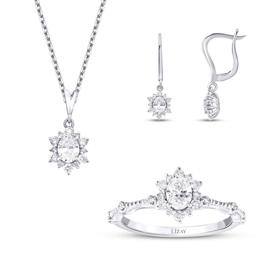 1.83 Karat Pırlanta Oval Set - 1