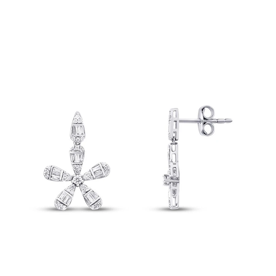 0.96 Karat Pırlanta Baget Çiçek Set - 3