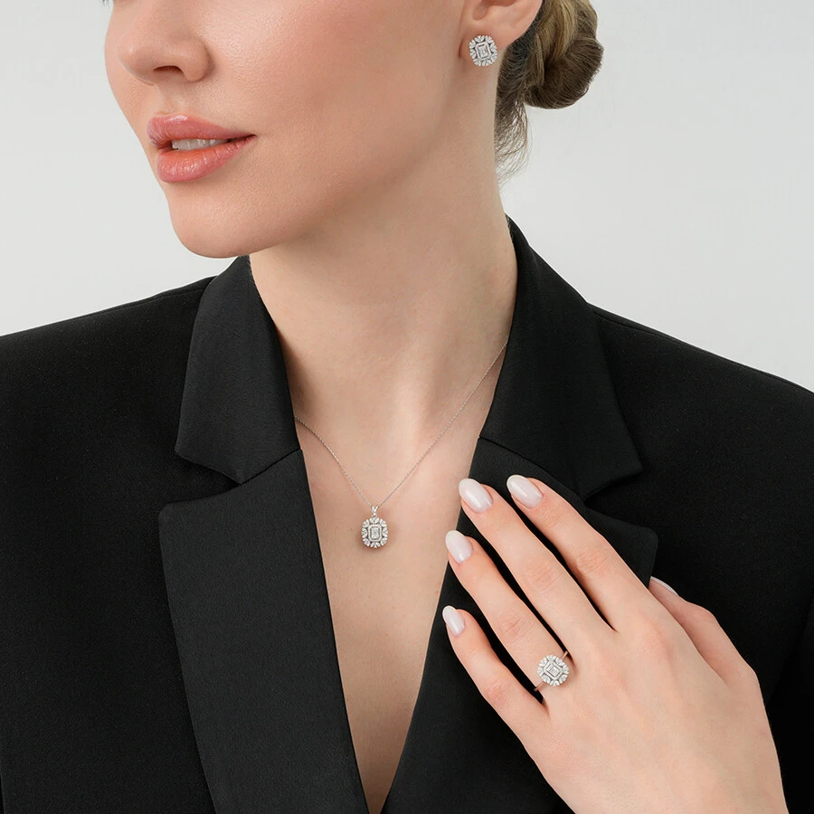 1.25 Karat Pırlanta Baget Set - 5