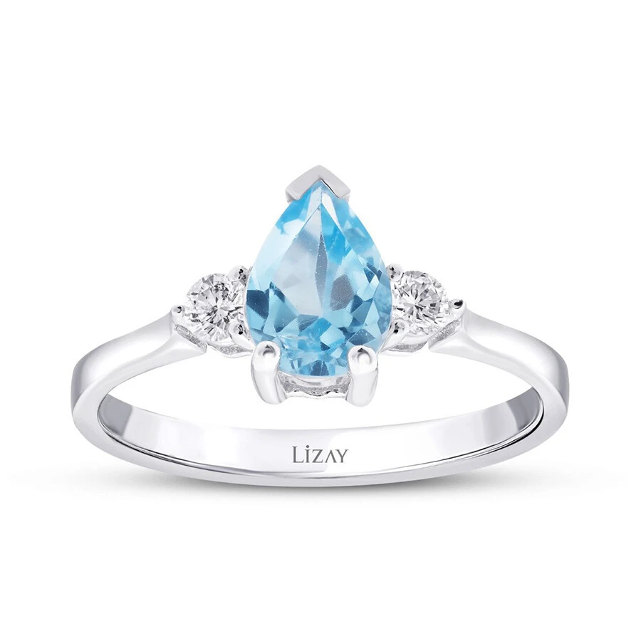 3.80 Karat Pırlanta Blue Topaz Set - 4