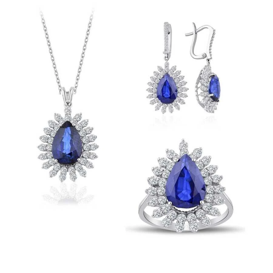 15.73 Karat Pırlanta Safir Set - 1