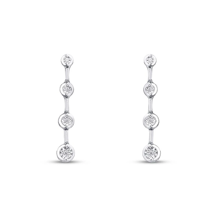 0.04 Karat Pırlanta Yuvarlak Taşlı Küpe - 2