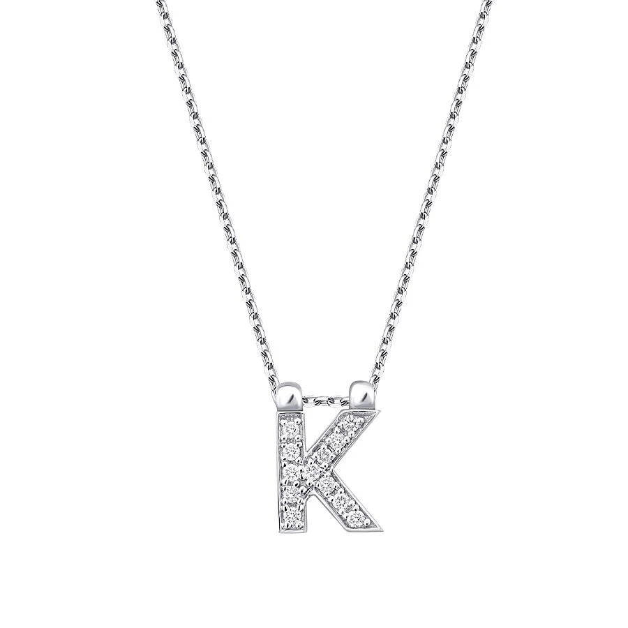 0.06 Karat Pırlanta K Harf Kolye - 1