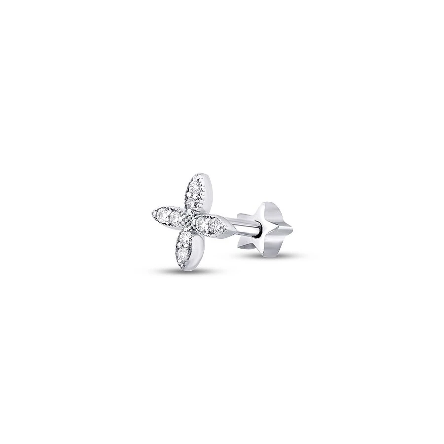 0.07 Karat Pırlanta Çiçek Tragus Piercing - 1