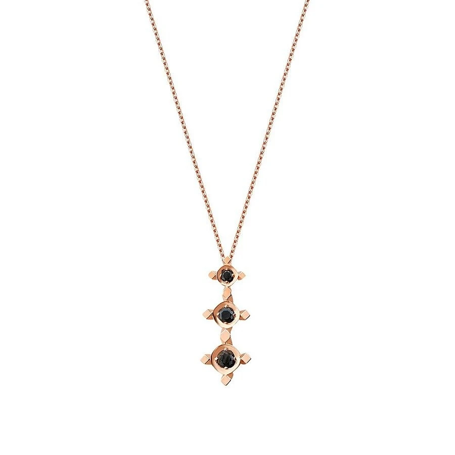 0.09 Karat Siyah Taşlı Tria Kolye - 1