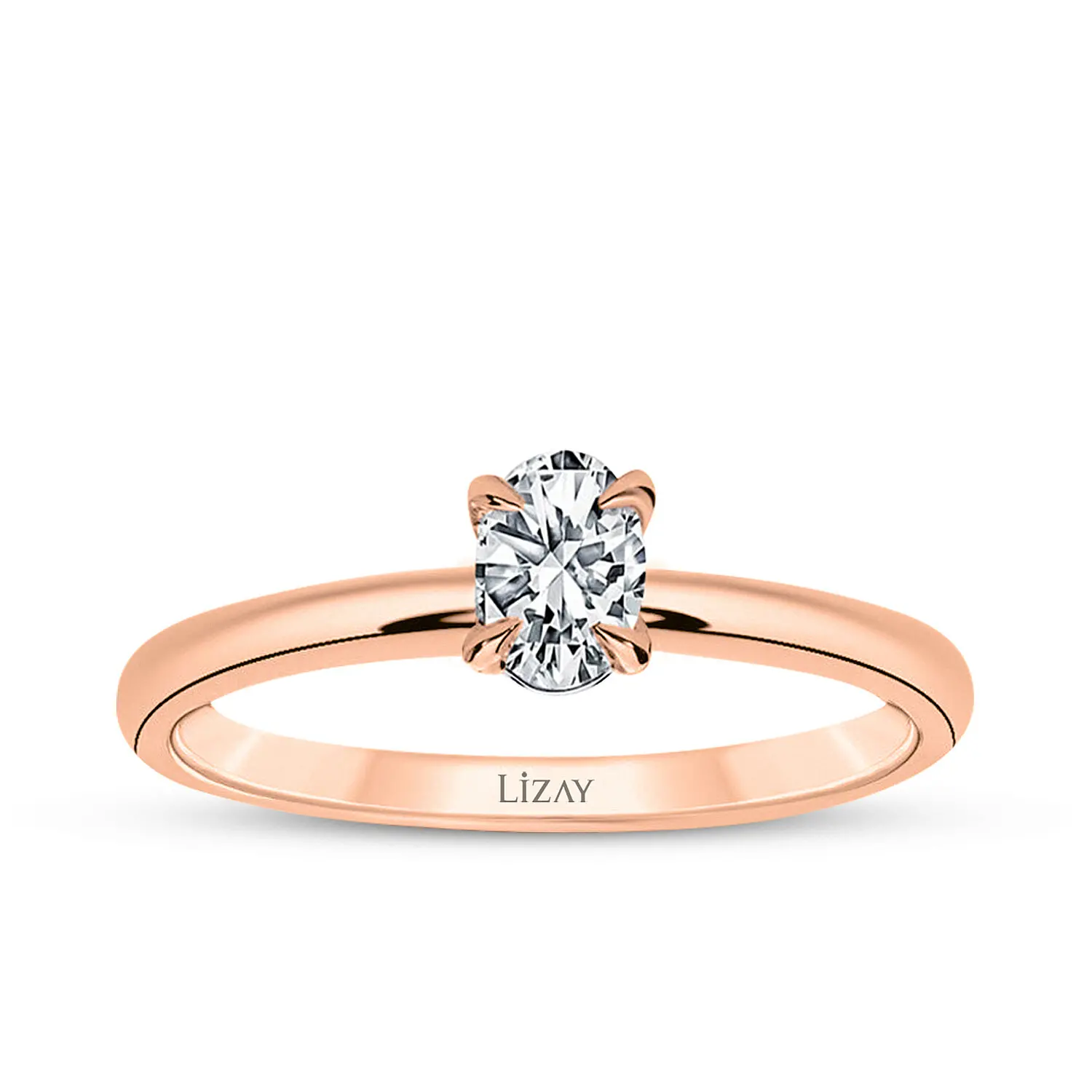 0.30 Karat Pırlanta Oval Tektaş Yüzük - 1