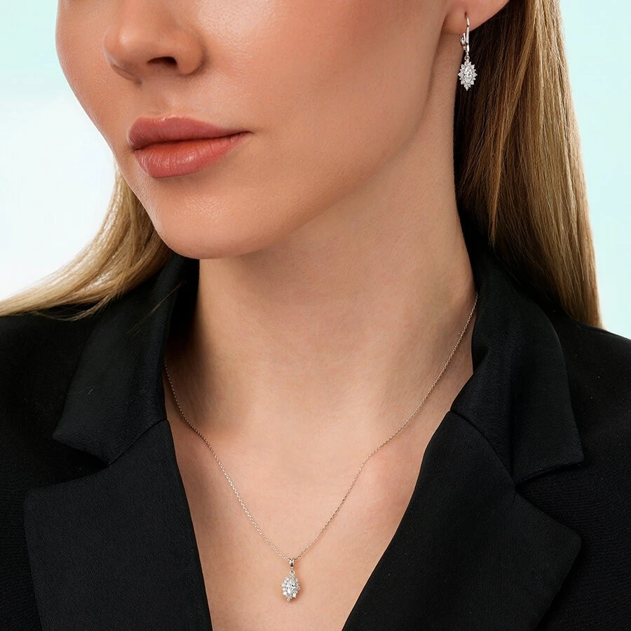 0.46 Karat Pırlanta Markiz Kolye - 4