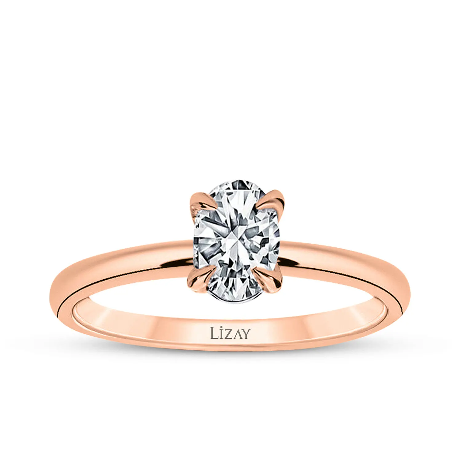 0.70 Karat Pırlanta Oval Tektaş Yüzük - 1