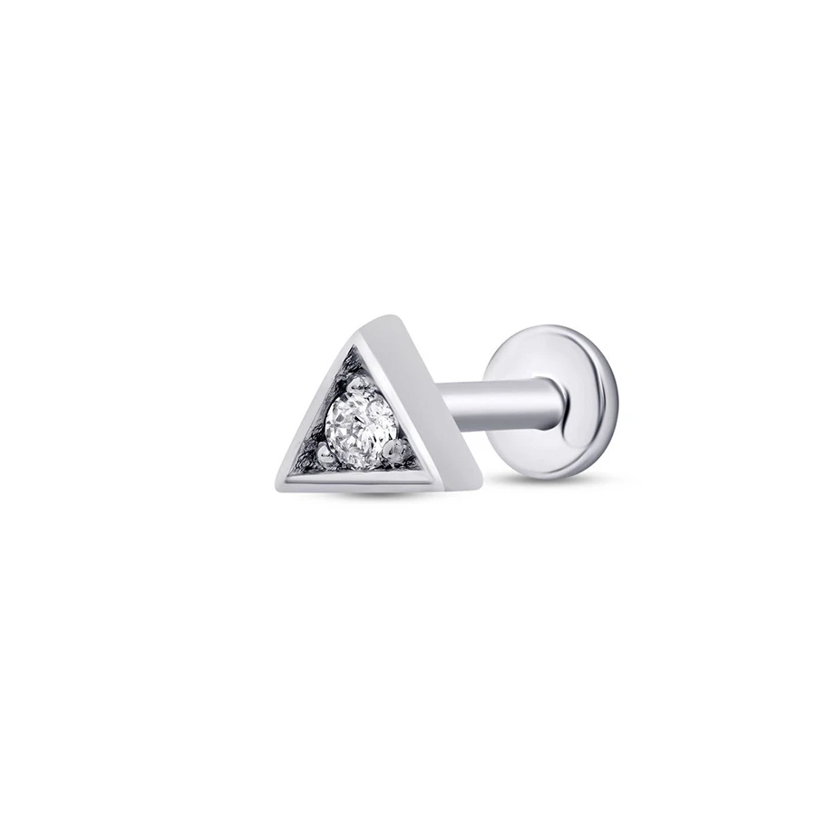 0.01 Karat Pırlanta Üçgen Tragus Piercing - 2