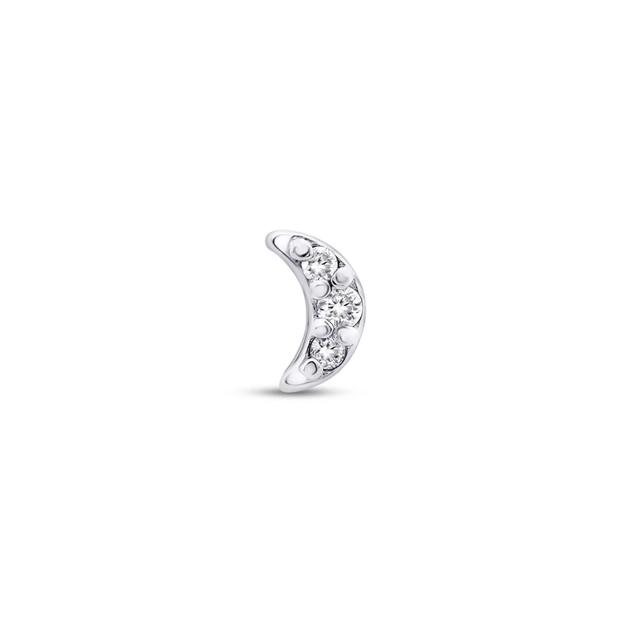 0.02 Karat Pırlanta Ay Tragus Piercing - 1