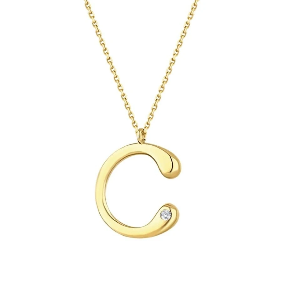 0.02 Karat Pırlanta C Harf Kolye - 2