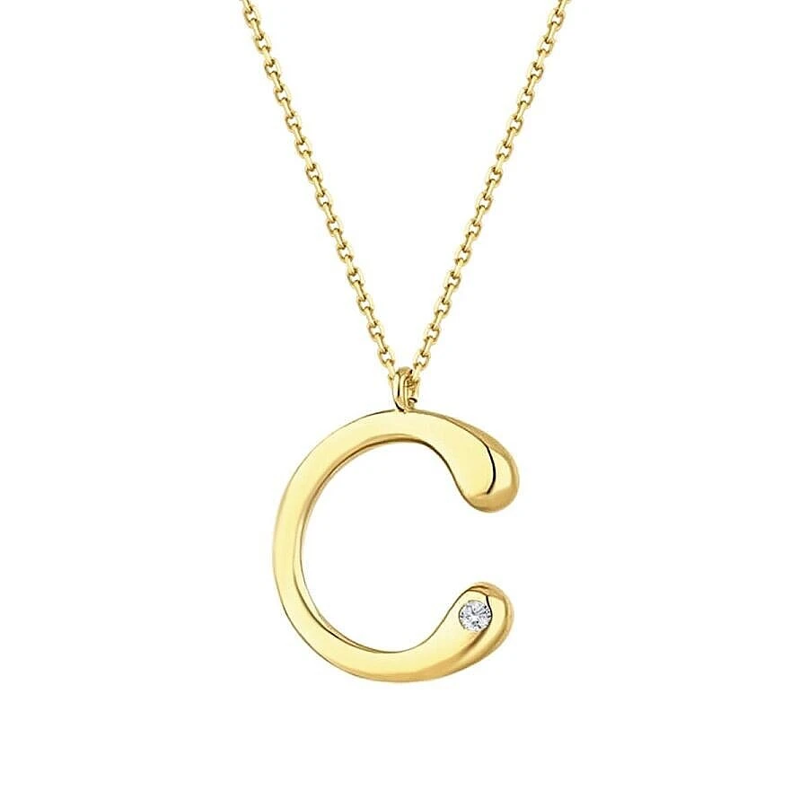 0.02 Karat Pırlanta C Harf Kolye - 2