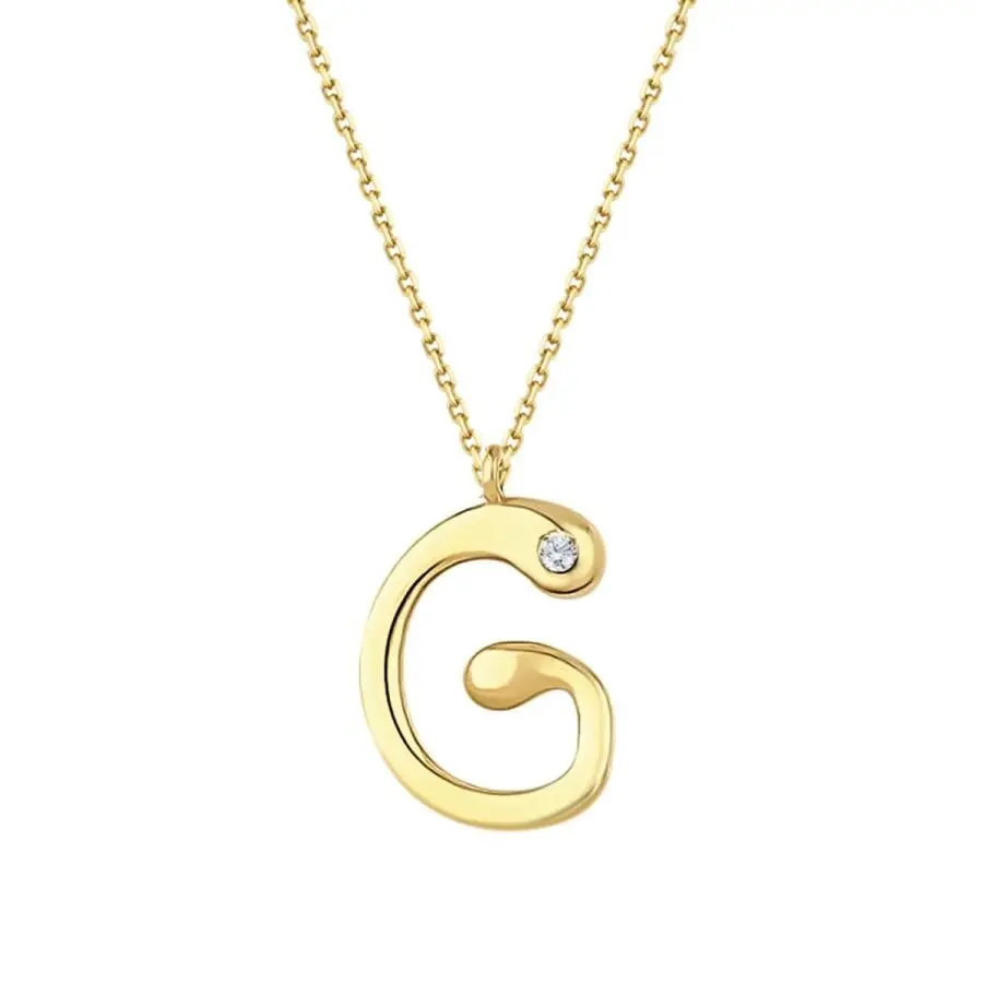 0,02 Karat Pırlanta G Harf Kolye G SI 14 Ayar - 2