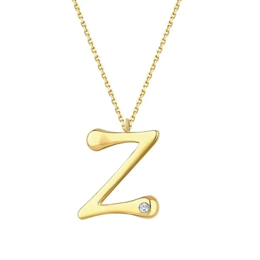 0,02 Karat Pırlanta Z Harf Kolye G SI 14 Ayar - 2