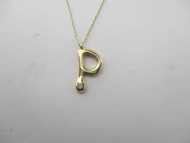 0,02 Karat Pırlanta P Harf Kolye G SI 8 Ayar - 7
