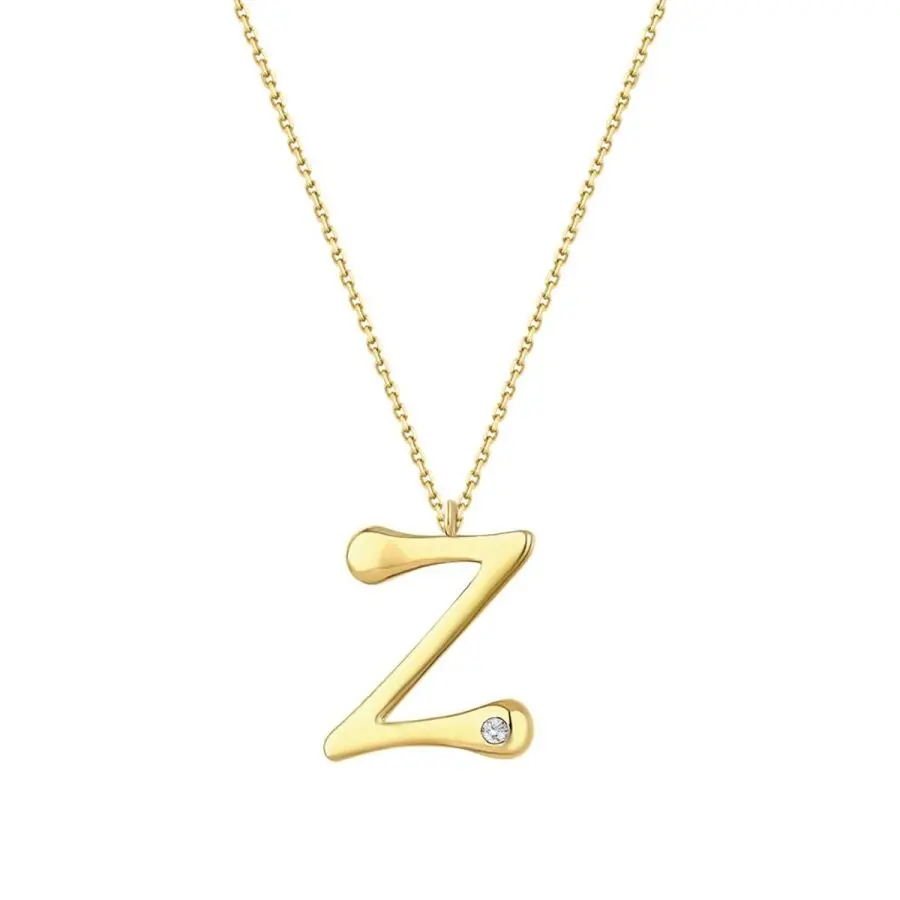 0,02 Karat Pırlanta Z Harf Kolye G SI 8 Ayar - 1