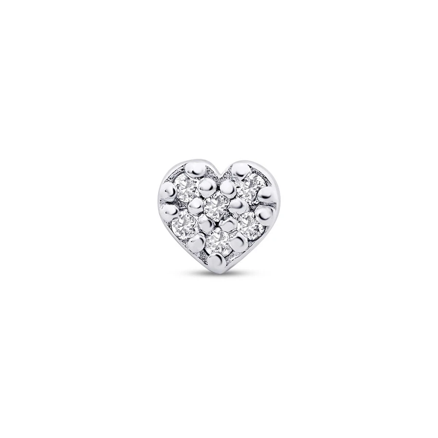 0.02 Karat Pırlanta Kalp Tragus Piercing - 1