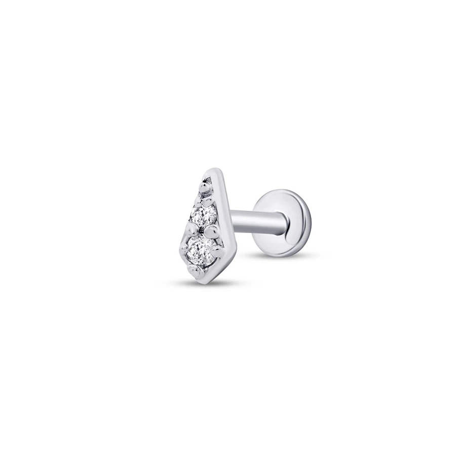 0.02 Karat Pırlanta Prizma Tragus Piercing - 2