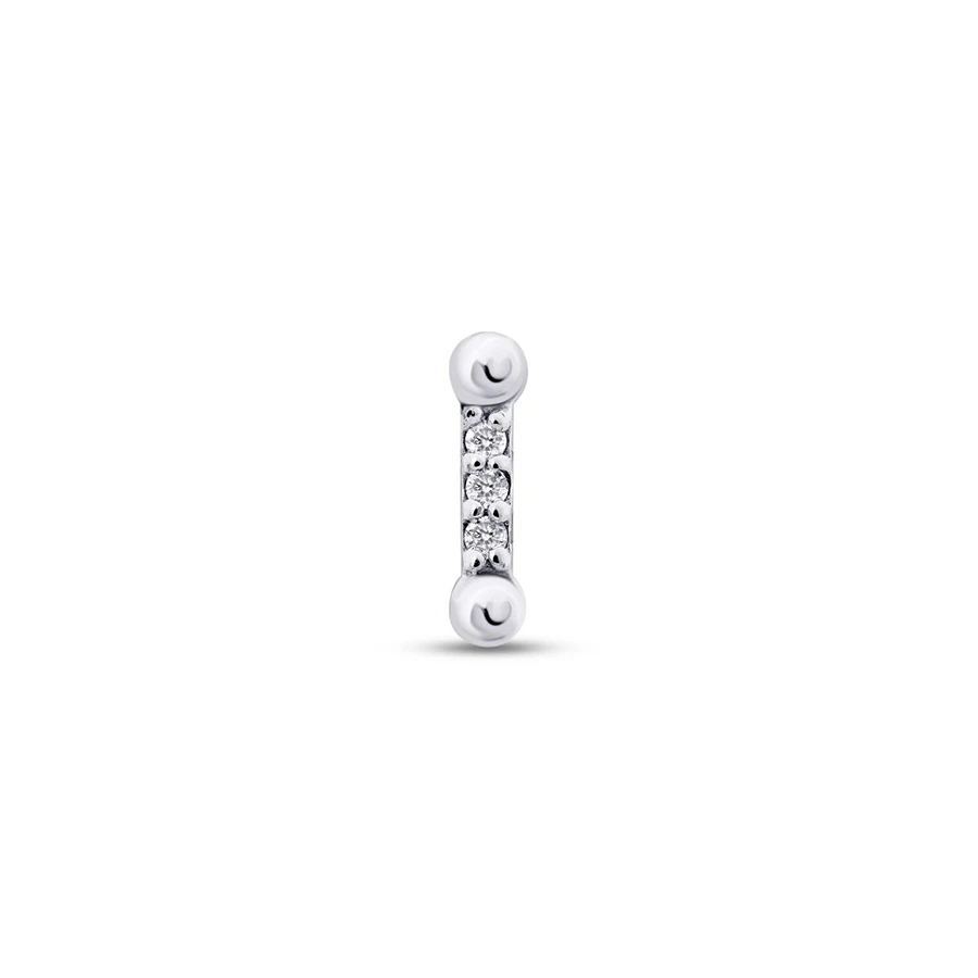 0.02 Karat Pırlanta Üç Taşlı Tragus Piercing - 1