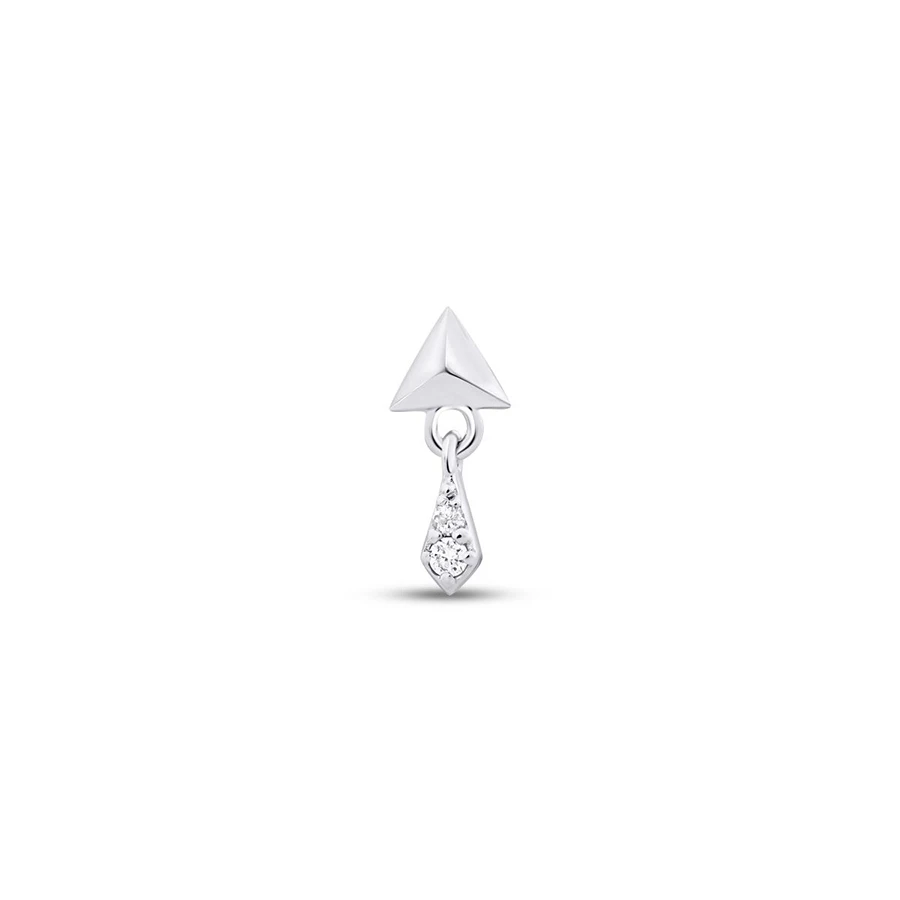 0.02 Karat Pırlanta Üçgen Sallantılı Tragus Piercing - 1