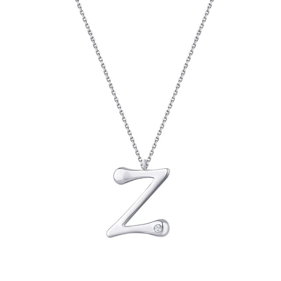 0.02 Karat Pırlanta Z Harf Kolye - 5