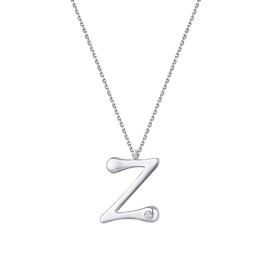 0.02 Karat Pırlanta Z Harf Kolye - 5
