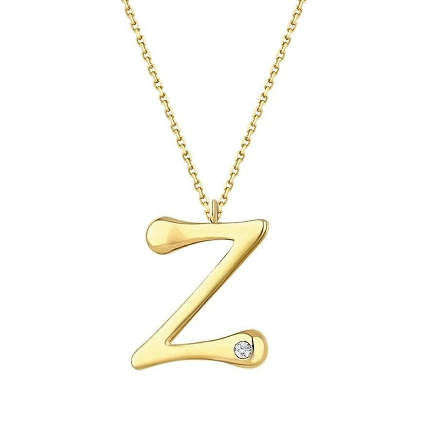 0.02 Karat Pırlanta Z Harf Kolye - 2