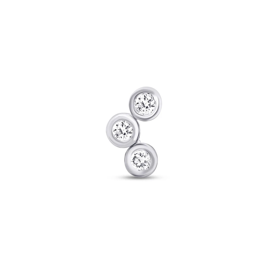 0.05 Karat Pırlanta Üç Taşlı Tragus Piercing - 1