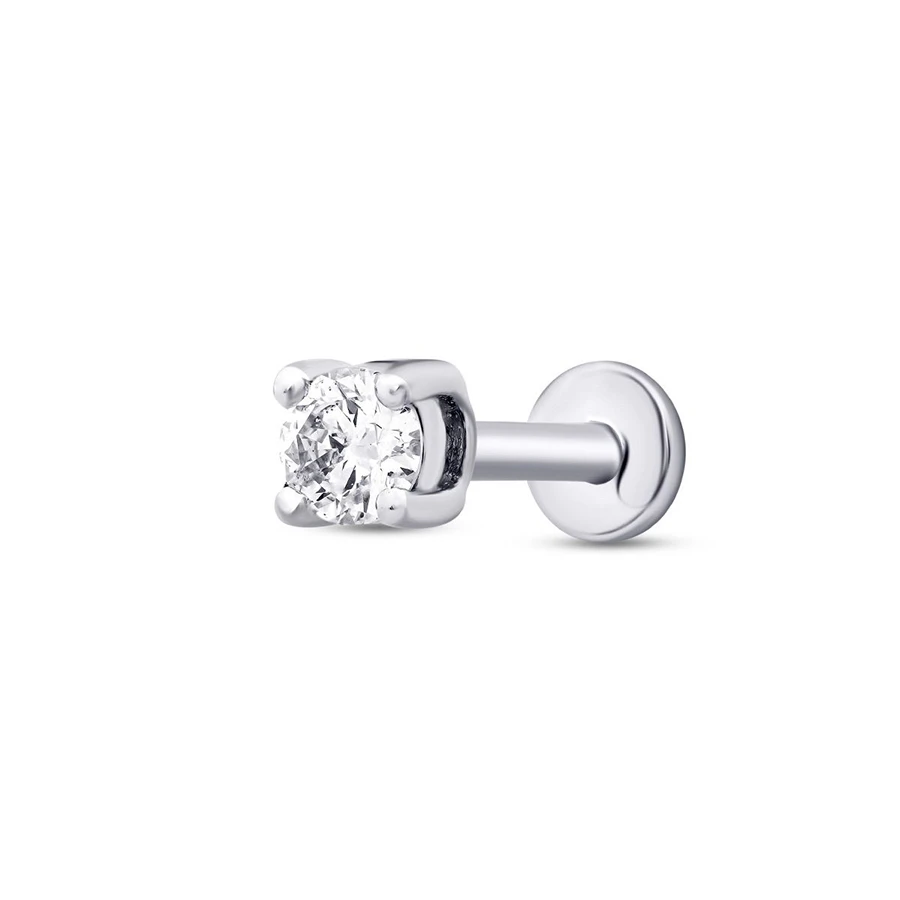 0.06 Karat Pırlanta Tektaş Tragus Piercing - 2