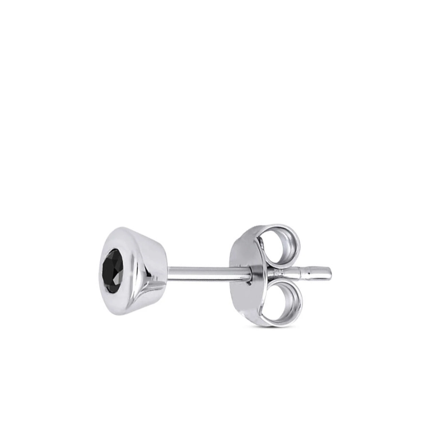 0.10 Karat Siyah Taşlı Erkek Küpe - 2