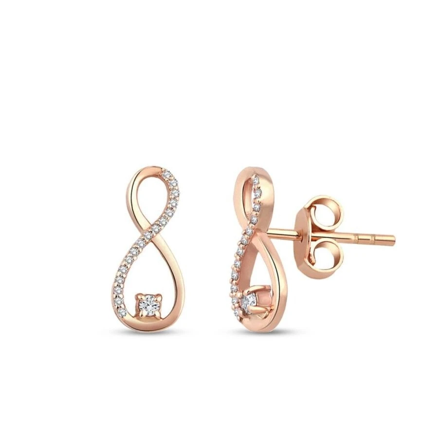 0.12 Karat Pırlanta Sonsuzluk Küpe T4333 | Lizay Pırlanta