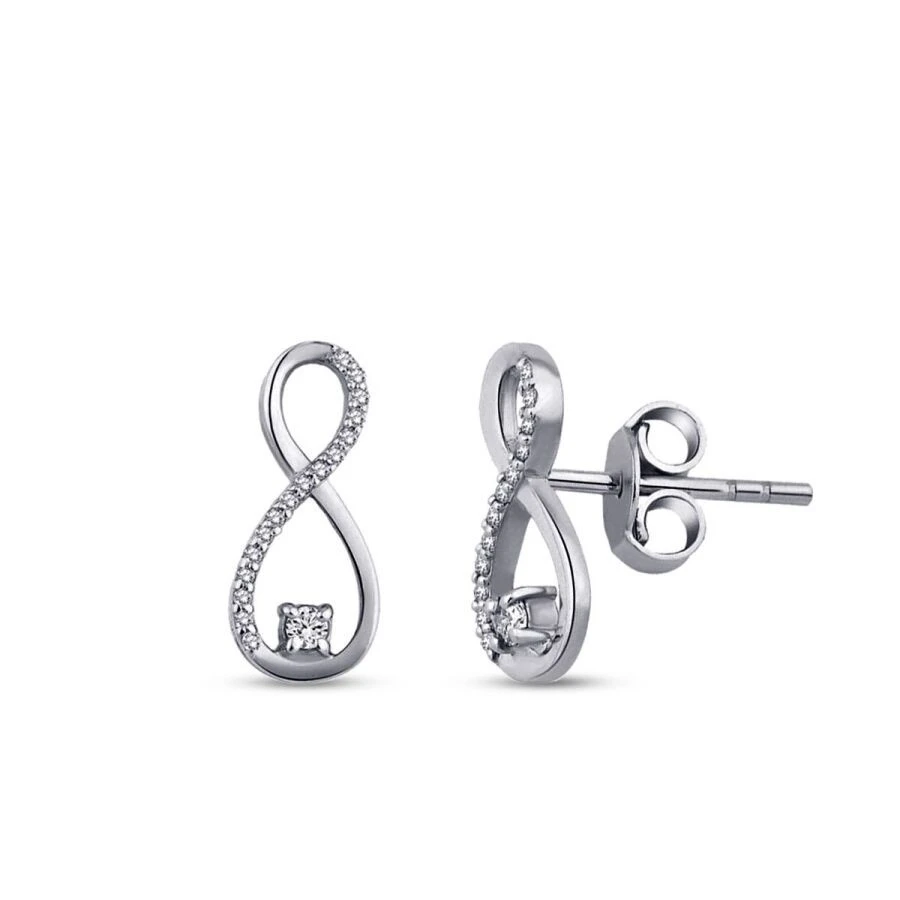 0.12 Karat Pırlanta Sonsuzluk Küpe T4333 | Lizay Pırlanta
